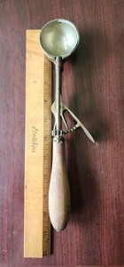 Antique Gilchrist Ice Cream Scoop #31 Brass Nickel 10.5 Inches Excellent Cond!