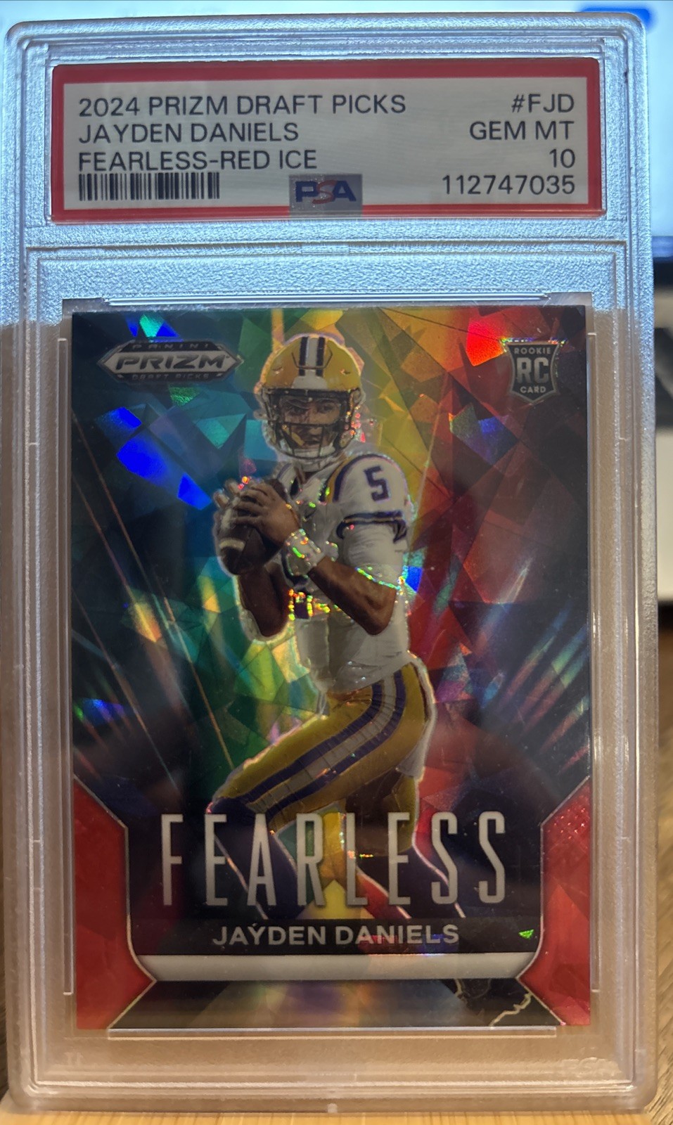 Jayden Daniels Panini Prizm Draft Picks Fearless #FJD Red Ice