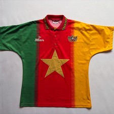 CAMEROON NATIONAL TEAM MITRE 1994 HOME WORLD CUP FOOTBALL SHIRT VINTAGE L