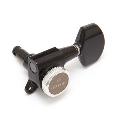 Gotoh SG381 traditionelle Magnum Locking Tuner 3 x 3 extra lange Pfosten (schwarz, 01)