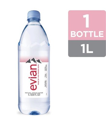 Evian Natural Spring Water, 1 L bottle 33.8 Fl Oz (Pack of 1)