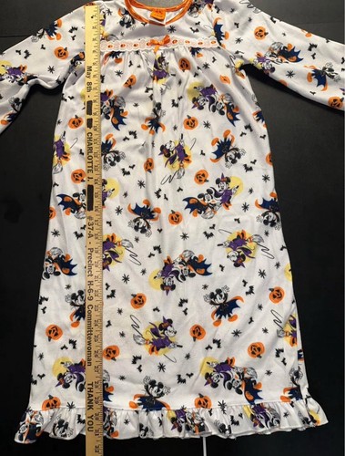 Disney Mickey Minnie Mouse Halloween Girls Size 6 Witch Pumpkins Long Nightgown - Picture 5 of 9