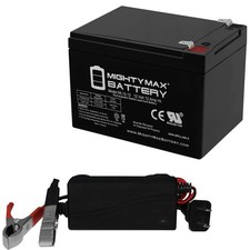 Mighty Max 12V 12AH Battery Replaces Westinghouse Model  WH6500E  12V Charger