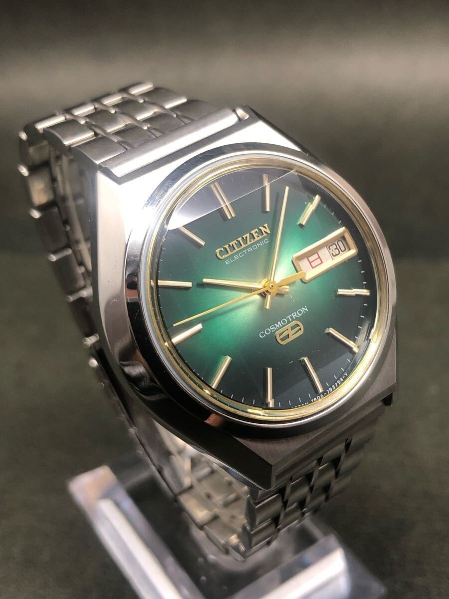 Vintage Citizen Electronic Cosmotron 4-790812K Green | eBay