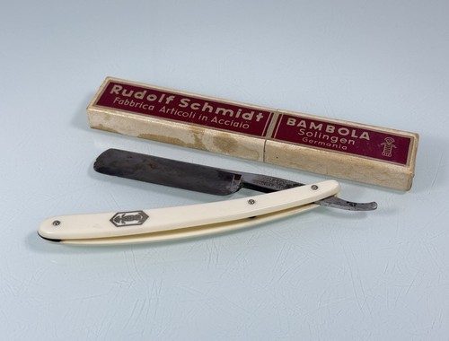 Rudolf Schmidt White 192 Bambola 5/8 Rasiermesser Solingen Germany mit orig Box - Bild 2 von 19