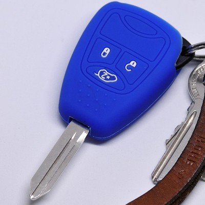 Auto Schlüssel Hülle Blau für Chrysler 300C Voyager Sebring Dodge RAM Nitro