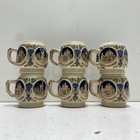 Gerzit West Germany Ceramic Stein Mug Lot 6 Pieces Castle Relief Vintage — photo 2