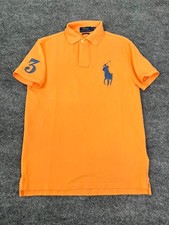 Polo By Ralph Lauren Custom Slim Fit Polo Shirt Men's Orange Big Pony 3 Size S