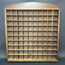 Thimbles Miniatures Display Shelves Case Wood Sliding Plexiglass 100 Cubbies