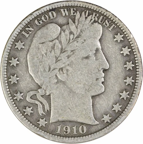 1910 Barber Silver Half Dollar Choice VG Uncertified #316