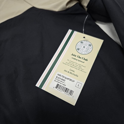 Neu mit Etikett Herren LARGE Fore All Hamilton Viertelreißverschluss Pullover Golf Windbreaker schwarz/sand - Bild 6 von 11