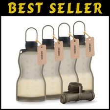 Leakproof Silicone Breast Milk Storage Bags - 5 Pack