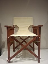 Directors Chair Folding Wood Orange Canvas Kitchen Dining Camping Garden Chair