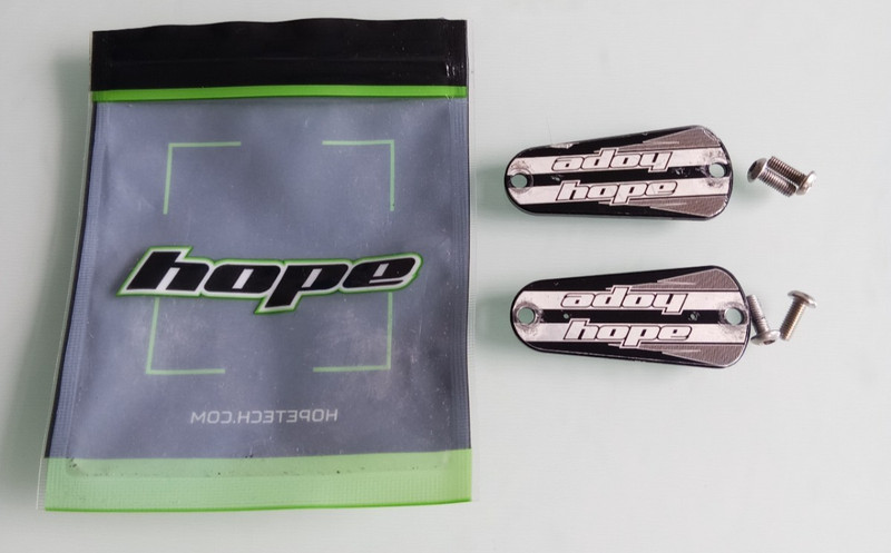 Hope Tech 3 Reservoir lids, Caps Pair Black + Screws