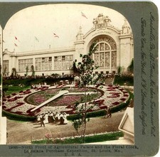 Floral Clock Agricultural Palace St. Louis World's Fair Keystone Stereoview 1904