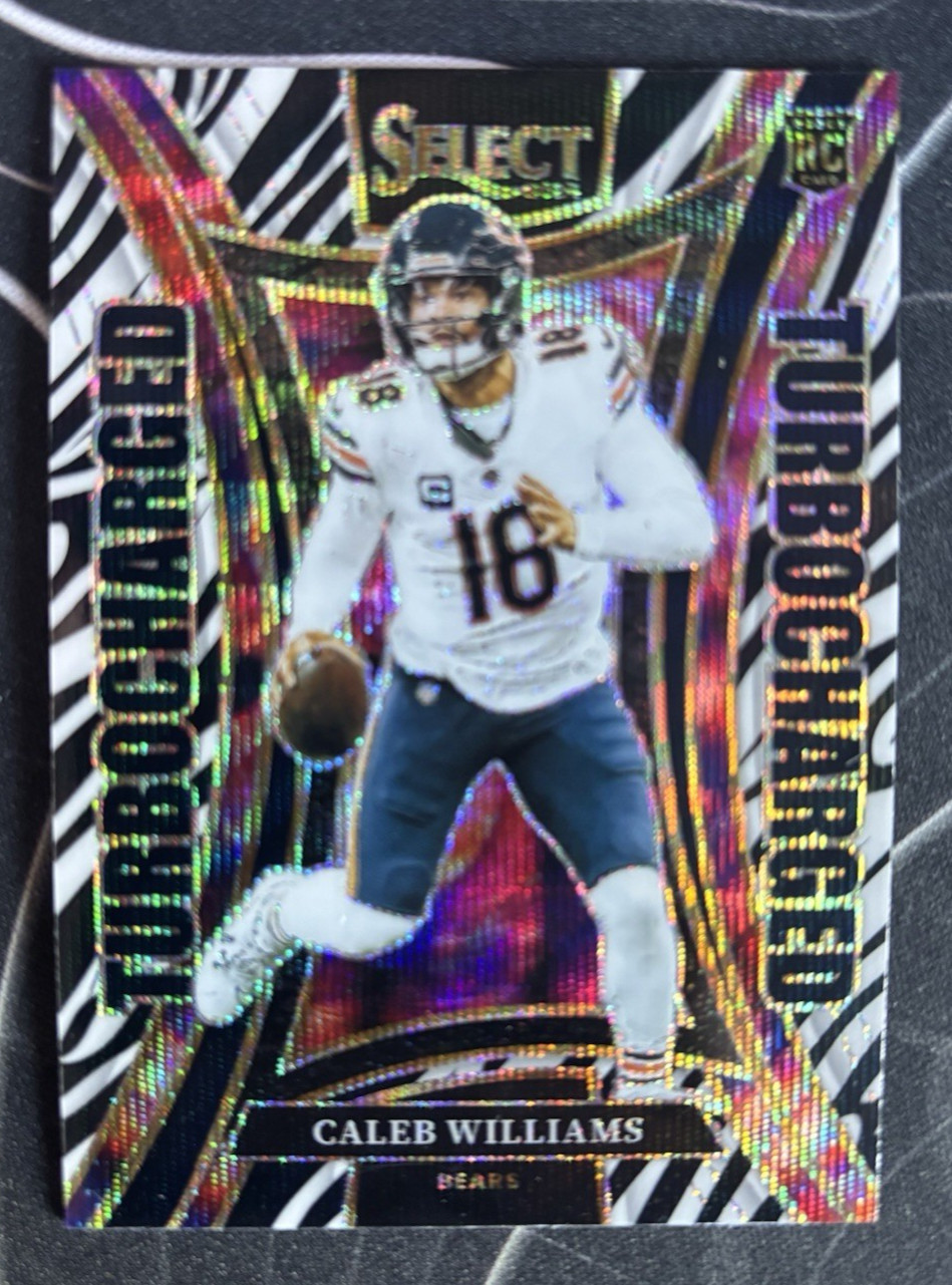 2024 Select - CALEB WILLIAMS - Rookie - TURBOCHARGED ZEBRA PRIZM - RARE!!!