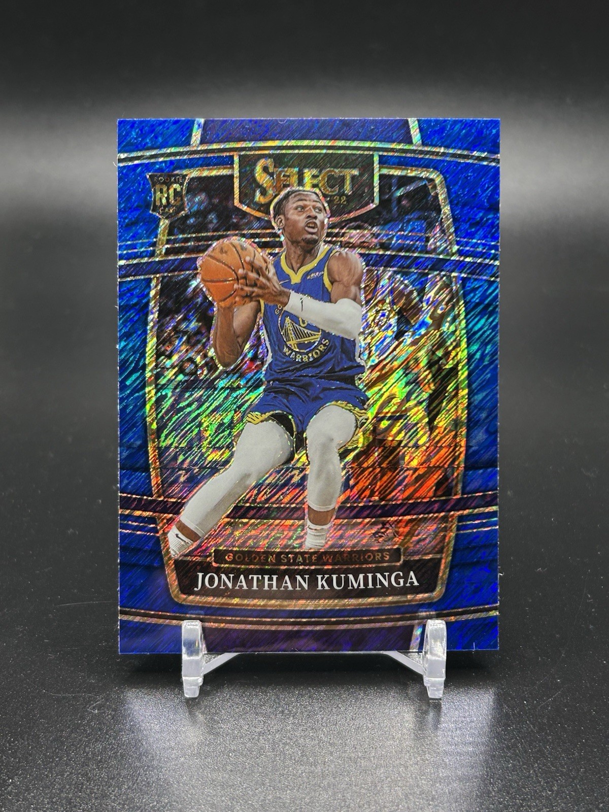 2021-22 Panini Select #28 Jonathan Kuminga Blue Shimmer Prizm