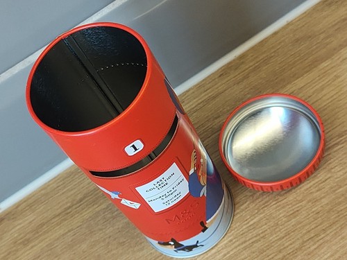M&S Red English Postbox Tin Money Box Marks & Spencers Empty - Picture 11 of 12