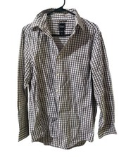 Chaps Men's Button Front Plaid Shirt Size Medium M Long Sleeve Cotton Casual Dre