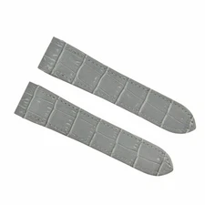 24.5MM LEATHER STRAP ALLIGATOR BAND FOR 38MM CARTIER SANTOS 100 XL CHRONO GREY