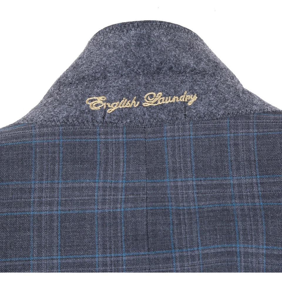 New W Tags Grey/Turq Plaid Wool Suit Brand Name $695 Retail Price Size 36R - Image 4 of 4