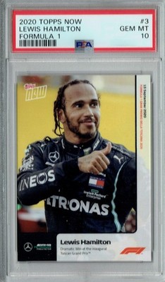 PSA 10 GEM-MT Lewis Hamilton 2020 Topps Now #3 Rookie Card Formula