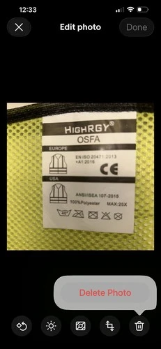 Safety Vest Lot Of 2 High Vis Yellow Reflective  HighRGY No Pocket Mesh OSFA image 3