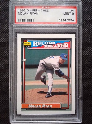 1992 O-Pee-Chee - Nolan Ryan #4 - PSA 9 - Graded MT - OPC Record Breaker