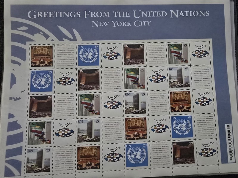 United Nations S1 New York 2003 Greeting From UN Personalized Sheet
