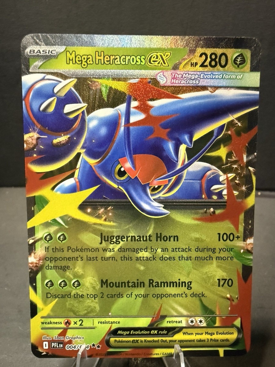 Mega Heracross ex 004/094 Me02: Phantasmal Flames Holo Double Rare