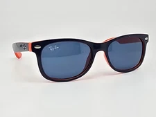 Ray-Ban Jr. RJ9052S 178/80 Wayfarer Kids Blue Orange Frame Blue Lens Sunglasses