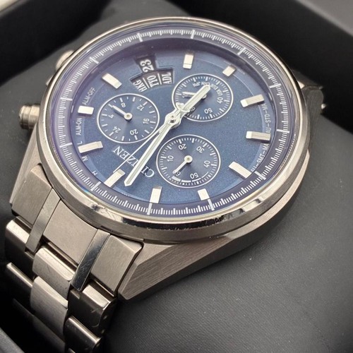 Citizen Attesa H610-T024564 Eco-Dr Radio Contrôlée Bleu Argent Solaire Montre - Photo 6 sur 10