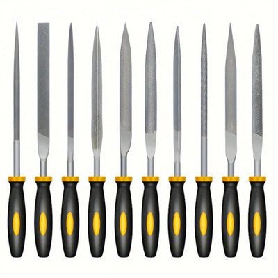 5/10pcs Premium Needle File Set High-Carbon Steel with Non-Slip Ergonomic Handle