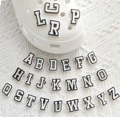 jibbitz croc shoe charms uk Letters Numbers White Pink