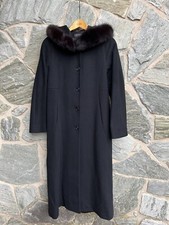 Steve By Searle Cashmere Blend Fox Trim Hood Evening Coat Sz 6
