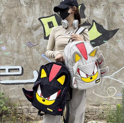 Sonic l Shadow Black Sonic the Hedgehog l Anime Plüschtier-Rucksack - Detaillier
