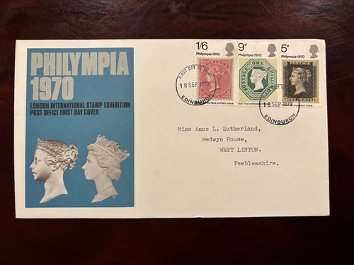 United Kingdom 1970 - Philympia Stamp Exhibition FDC stamps set Edinburgh