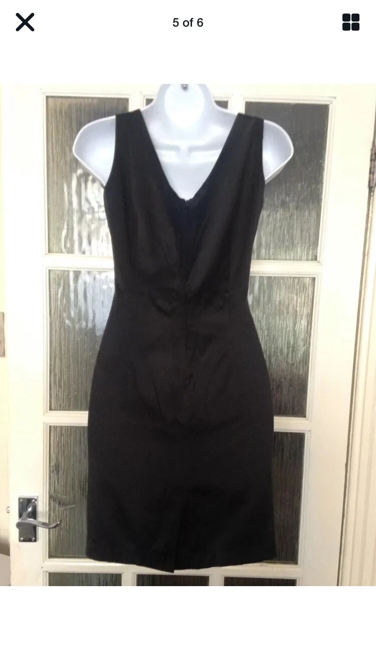 UNDERCOVER Secret Weekend Black Satin Dress Xs Size 6 VGC