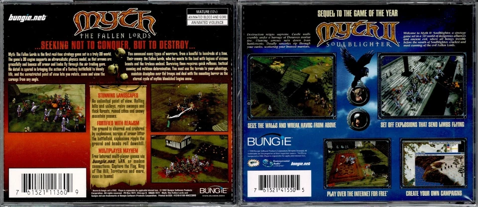 Myth The Fallen Lords & Myth 2 Soulblighter PC Both New No Cracks or Tears Nice - Image 2 of 2