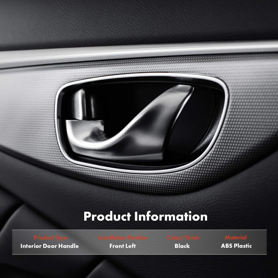 Manija de puerta interior negra para Freightliner 108SD Cascadia S2G lado del conductor delantero Foto 3 de 4