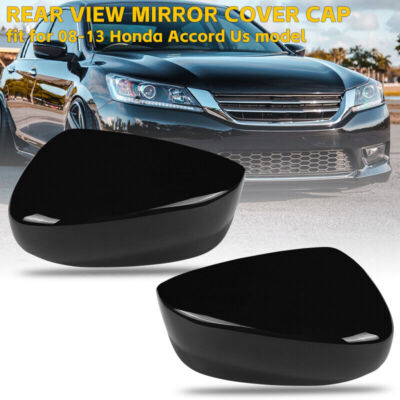 Driver Side Mirror Cover Cap Fit 2008-2013 Honda Accord – Black ABS, Clip-On