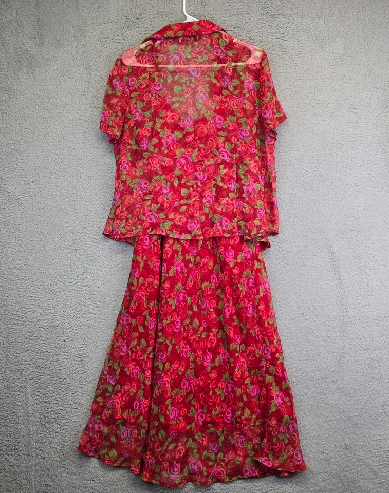 Miss Dorby Dress Suit Womens S/M Rose Babydoll Lined Dress Chiffon Cottagecore - Image 2 of 4