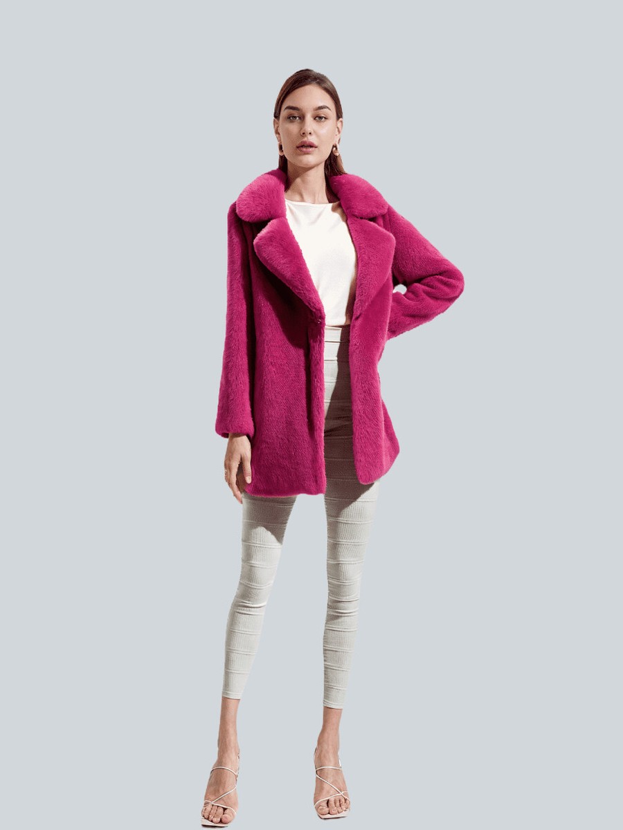 Taylor Swift Hot Pink Faux Fur Le Mink Jacket, Eras Tour, Taylor