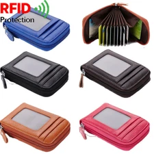 RFID Wallet Short Multi Card Holder Coin Bag Zipper Pocket Wallet Handbag Gift
