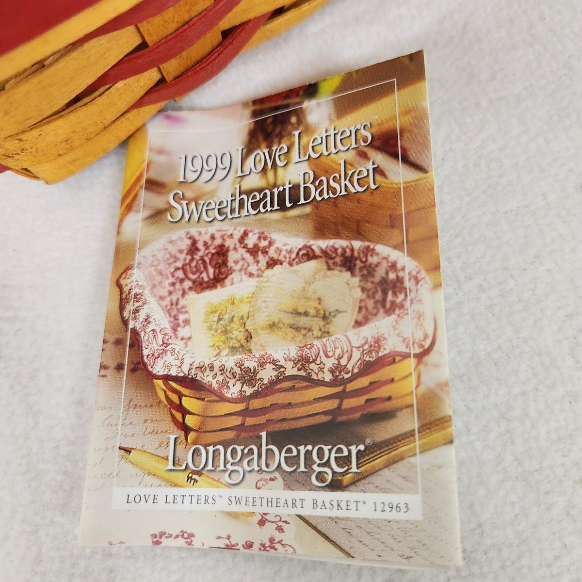 Longaberger 1999 Sweetheart Red Love Letters Basket Set