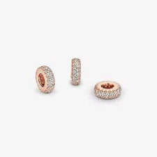 Pandora Moments Rose Gold Plated With CZ Sparkle Spacer Charm 781359CZ ONE PIECE