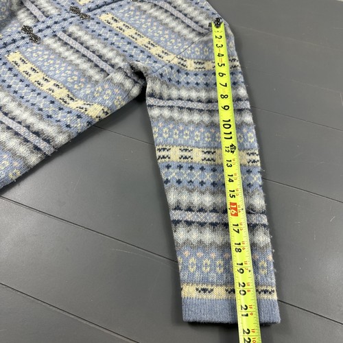Cárdigan suéter de lana de cordero Frost Australia Fair Isle broches de metal para mujer talla L - Imagen 13 de 13