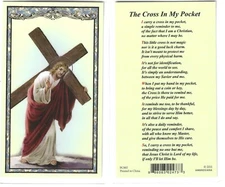 Laminated Cross in My Pocket Holy Prayer Card Jesus with Crucifix Catholic