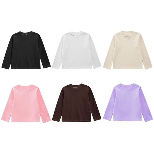 Kids Girls Top Basic Tops Fall Shirt Slim Fit Undershirt Winter T-Shirt School - Picture 7 of 67