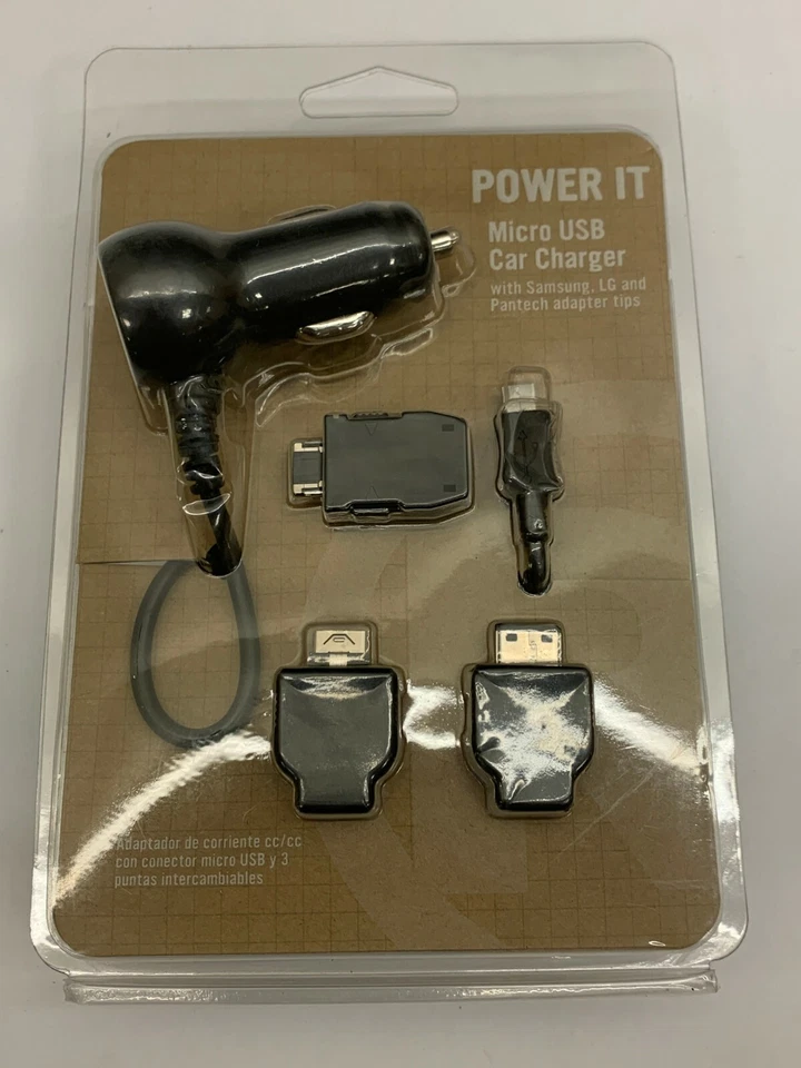 Cargador de Coche Micro USB y GPS con Adaptador Samsung LG Pantech Puntas GPS Negro Nuevo Foto 2 de 4